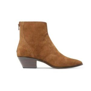 Loeffler Randall Joni Western Booties Pointed Toe Brown Suede Ankle Boot Sz 8